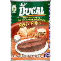 Ducal Beans, Refried, Red, 15 Ounce