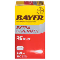 Bayer Fast Pain Relief, Extra Strength, 500 mg, Coated Caplets, 100 Each