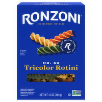 Ronzoni Tricolor Rotini, No.63, 12 Ounce