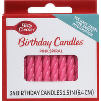 Betty Crocker Birthday Candles, Pink Spiral, 2.5 Inch, 24 Each