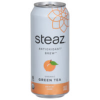 Steaz Green Tea, Organic, Peach Flavored, 16 Fluid ounce