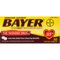 Bayer Aspirin, 325 mg, Coated Tablets, 50 Each