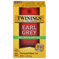 Twinings Black Tea, Earl Grey, Decaffeinated, Tea Bags, 20 Each