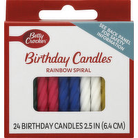 Betty Crocker Birthday Candles, Rainbow Spiral, 2.5 Inch, 24 Each