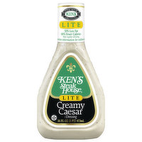 Ken's Steak House Dressing, Lite, Creamy Caesar, 16 Fluid ounce