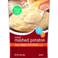 Food Club Mashed Potatoes, Instant, Four Cheese, 4 Ounce