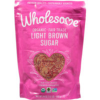 Wholesome Sugar, Organic, Light Brown, 24 Ounce