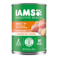 IAMS Dog Food, with Chicken & Whole Grain Rice, Classic Ground, Adult 1+, 13 Ounce