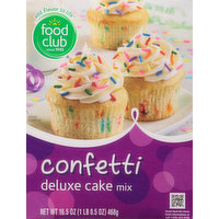 Food Club Cake Mix, Deluxe, Confetti, 16.5 Ounce