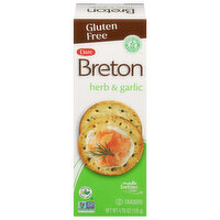 Breton Crackers, Gluten Free, Herb & Garlic, 4.76 Ounce