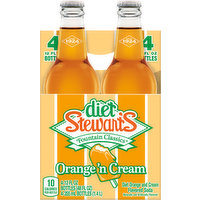 Diet Stewart's Soda, Diet, Orange & Cream Flavored, 4 Each