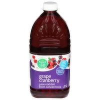 Food Club Juice Cocktail, Grape Cranberry, 64 Fluid ounce