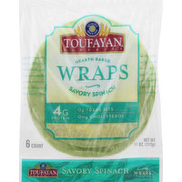 Toufayan Wraps, Savory Spinach, 6 Each