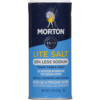 Morton Salt, Lite, 50% Less Sodium, 11 Ounce
