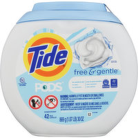 Tide Detergent, Free & Gentle, Pacs, 42 Each