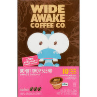 Wide Awake Coffee Co. Coffee, Medium, Donut Shop Blend, Single Serve Pods, 10 Each