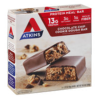 Atkins Protein Meal Bar, Chocolate Chip Cookie Dough, 5 Each