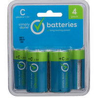 Simply Done C Alkaline 1.5V Batteries, 1 Each
