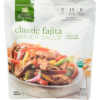 Simply Organic Simmer Sauce, Classic Fajita, 8 Ounce