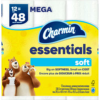 Charmin Bathroom Tissue, Mega, Soft, Unscented, 2-Ply, 12 Each