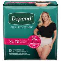 Depend Underwear, Maximum, Extra Large, 15 Each