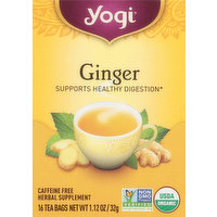 Yogi Herbal Supplement, Caffeine Free, Ginger, Tea Bags, 16 Each