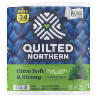 Quilted Northern Bathroom Tissue, Unscented, Mega Rolls, 2-Ply, 6 Each