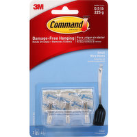 Command Wire Hooks, Clear, Small, 1 Each