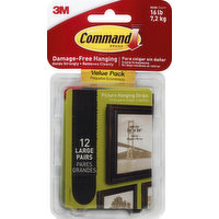 Command Strips, Picture Hanging, Large, Value Pack, 12 Each