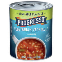 Progresso Soup, with Barley, Vegetarian Vegetable, Vegetable Classics, 19 Ounce