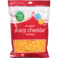 Food Club Shredded Cheese, Sharp Cheddar, 16 Ounce