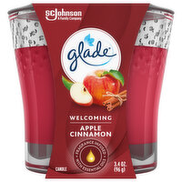 Glade Candle, Apple Cinnamon, Welcoming, 3.4 Ounce