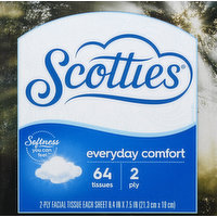 Scotties Facial Tissue, Everyday Comfort, 2-Ply, 64 Each