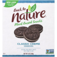 Back To Nature Plant Based Snacks Classic Creme Cookies, 12 Ounce