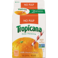 Tropicana 100% Juice, Orange, No Pulp, 14 Ounce