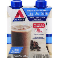 Atkins Protein-Rich Shake, Dark Chocolate Royale, 4 Each