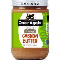 Once Again Cashew Butter, Organic, Creamy, Unsweetened, 16 Ounce