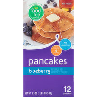 Food Club Pancakes, Blueberry, 12 Each
