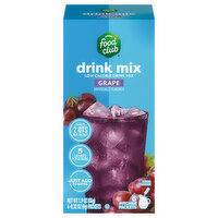 Food Club Drink Mix, Low Calorie, Grape, 6 Each