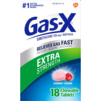 Gas-X Antigas, Extra Strength, 125 mg, Chewable Tablets, Cherry Creme, 18 Each