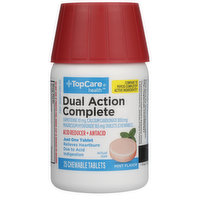 TopCare Dual Action Complete Famotidine 10 Mg, Calcium Carbonate 800 Mg, Magnesium Hydroxide 165 Mg Acid Reducer + Antacid Chewable Tablets, Mint, 1 Each