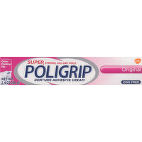 Poligrip Denture Adhesive Cream, Original, 2.4 Ounce