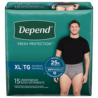 Depend Underwear, Maximum, XL, 15 Each