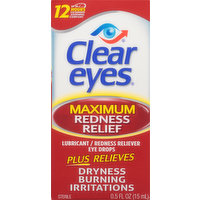 Clear Eyes Eye Drops, Maximum, Redness Relief, 0.5 Ounce