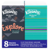Kleenex Tissues, Ultra, 3-Ply, 8 Packs, 8 Each