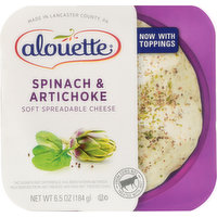 Alouette Spreadable Cheese, Soft, Spinach & Artichoke, 6.5 Ounce