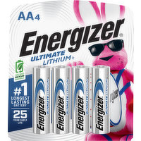 Energizer Batteries, Lithium, AA, 4 Pack, 1 Each