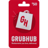 Grub Hub Gift Card, $50, 1 Each