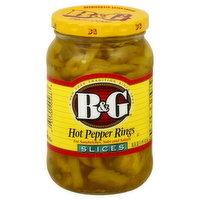 B&G Pepper Rings, Hot, Slices, 16 Ounce