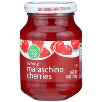 Food Club Whole Maraschino Cherries, 6 Ounce